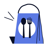 Bag with Utensil Vector