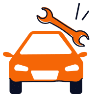 Car with Wrench Vector