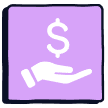 Dollar hand icon