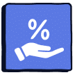 hand with percent icon