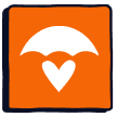 Umbrella heart icon
