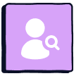 Profile with magnifying glass icon
