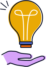 Hand with lightbulb icon
